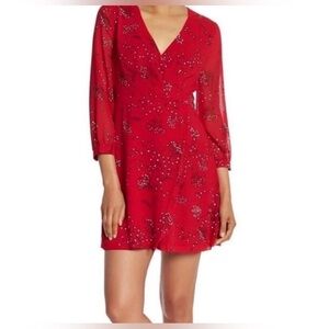 Madewell size 02 red floral wrap dress